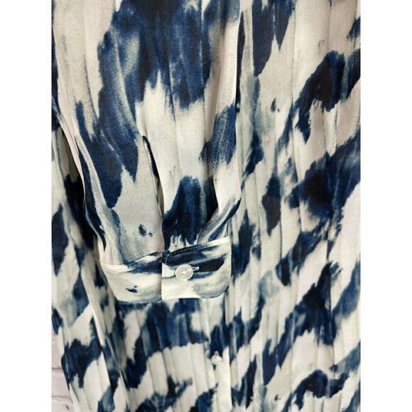 CABI striped white cream blue button down shirt top blouse collared size SM S - Picture 5 of 8